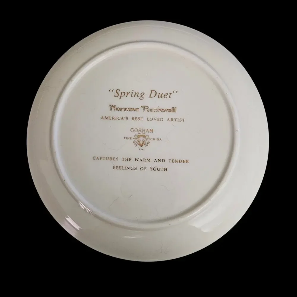 Norman Rockwell Spring Duet Gorham Fine China Plate Bowl Mug 3 Piece Set